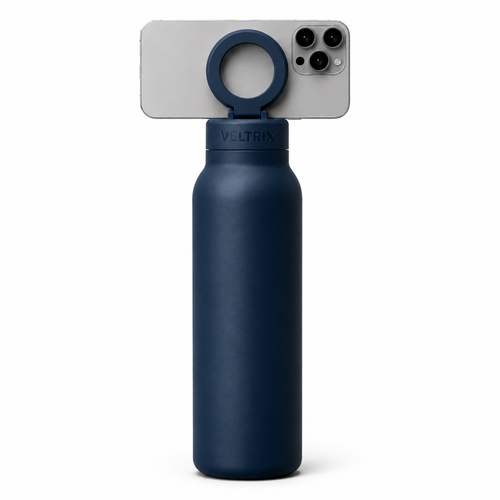 Veltrix HydroGrip™ – 2-in-1 Trinkflasche mit Magnet-Handyhalterung