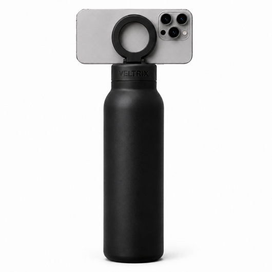 Veltrix HydroGrip™ – 2-in-1 Trinkflasche mit Magnet-Handyhalterung